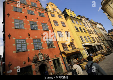 Buildings in Stortorget, Gamla Stan, Stockholm, Sweden Stock Photo