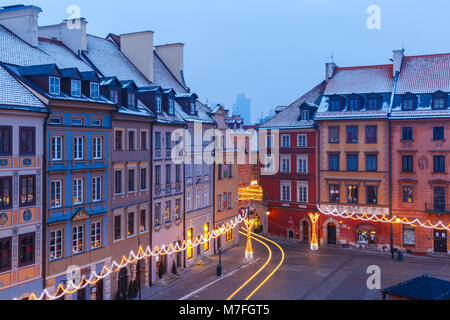 Old Town Market Place in morning, Warsaw, Poland. Stock Photo
