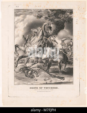 Death of Tecumseh. Battle of the Thames, Oct. 5th, 1813 - J. L. McGee, del et lith. LCCN2007683559 Stock Photo