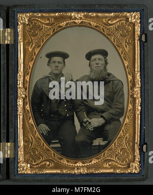 This photograph shows two unidentified soldiers in Union uniforms ...
