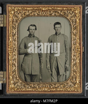 Two unidentified soldiers from Tennessee in Confederate uniforms with ...