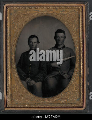 This image features two unidentified soldiers from the American Civil ...