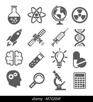 Science icons on white Stock Vector