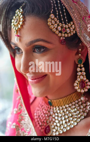 Portrait of Bride at Indian Sikh wedding Stock Photo