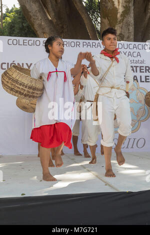 Oaxaca, Oaxaca, Mexico - Members of indigenous communities throughout the state of Oaxaca celebrated the Día Internacional de la Lengua Materna, or th Stock Photo