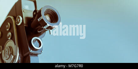 Vintage old movie camera with copy space Stock Photo