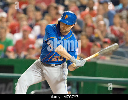 New York Mets second baseman Neil Walker (20) bats in the fourth inning against the Washington Nationals at Nationals Park in Washington, D.C. on Tuesday, June 28, 2016. The Nationals won the game 5 - 0. Credit: Ron Sachs / CNP/MediaPunch ***FOR EDITORIAL USE ONLY*** Stock Photo