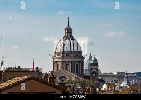 Dome of the Basilica of SS. Ambrose and Charles on the Corso. Rome, Italy Stock Photo
