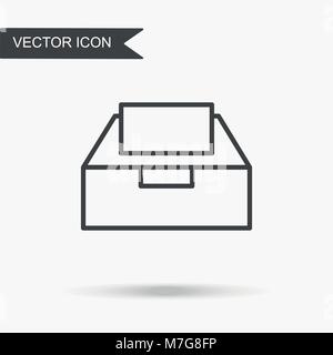 Modern and simple vector illustration icon box with documents. Flat image with thin lines for application, website, interface, business presentation,  Stock Vector