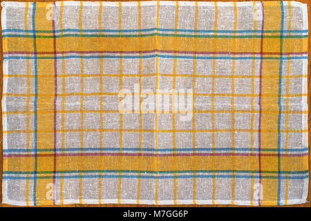 tablecloth on wooden table Stock Photo