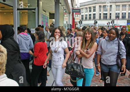 The sales, with customers queuing and rushing into Primark, Derby, UK Stock Photo
