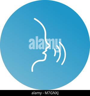Speaking man line icon Stock Vector
