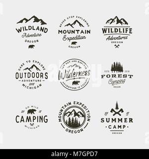 Vintage Camp Patches Logos Mountain Badges Set Hand Drawn Labels Stock  Vector by ©JeksonJS 442415046