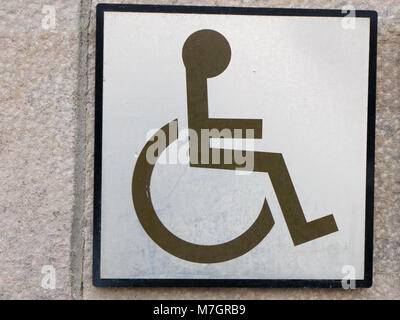 Wheelchair access sign for disabled Stock Photo