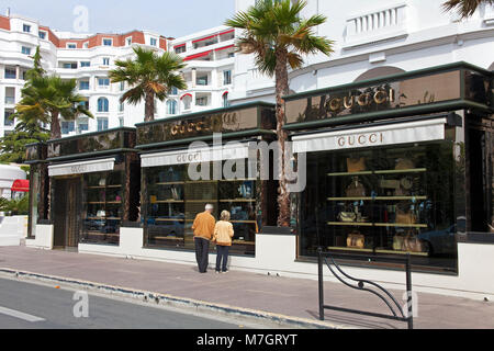 Gucci shop at the Hotel Barriere Le Majestic, Cannes, french riviera, South France, France, Europe