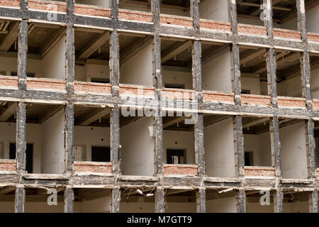 Old hospital building being demolished Stock Photo