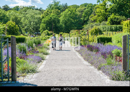 Rosendals garden at summertime in Stockholm. Rosendal has been chosen as one the best places for having a coffee in Sweden. Stock Photo