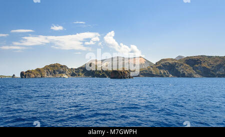 Vulcano Island seen from the sea, Aeolian Islands, Italy Stock Photo