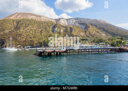 View of port on Vulcano Island, Aeolian Islands, Italy Stock Photo