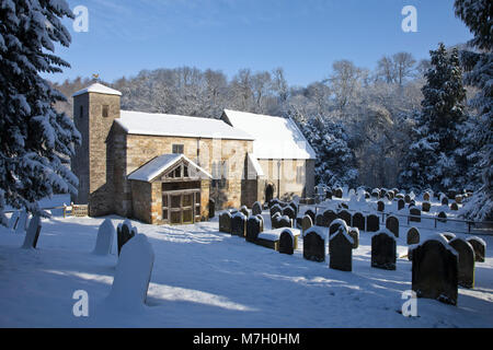 Kirkdale Priory [St Gregory's Minster] in winter North York Moors North Yorkshire Stock Photo