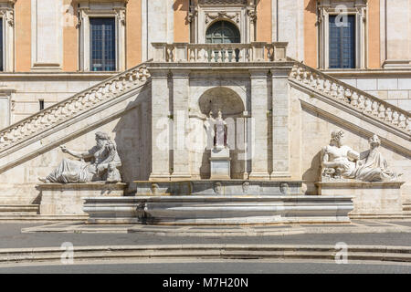 Fontana della Dea Roma, Capitoline Hill, Campidoglio, Rome, Italy Stock Photo
