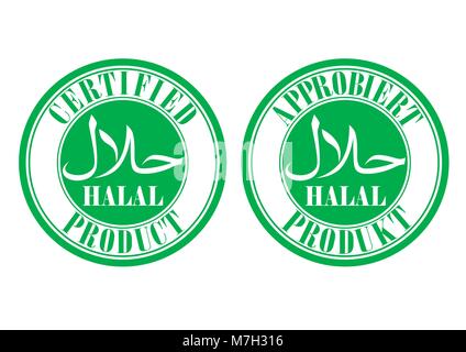 Design vector of certified halal food award Stock Vector