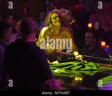 POMPANO BEACH FL - MARCH 09: Stormy Daniels makes a special appearance at Solid Gold on March 9, 2018 in Pompano Beach, Florida. Credit: mpi04/MediaPunch ***NO NEW YORK NEWSPAPERS*** Stock Photo