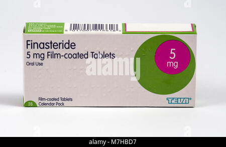 Finasteride - a drug used to treat enlarged prostrate or hair loss in men. Stock Photo