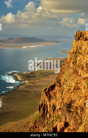 Isla Graciosa, part of the Chinijo Archipelago, seen from near Guinate, Lanzarote, Canary Islands, Spain Stock Photo