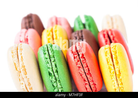 colorful  macarons isolated on white backrgound Stock Photo