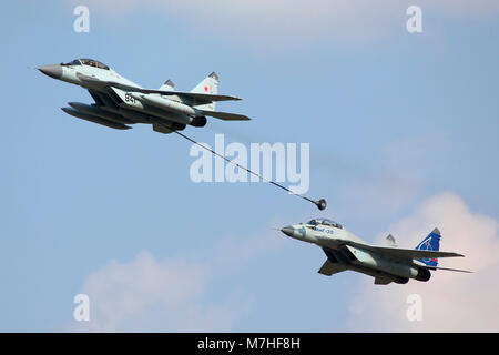 MiG-29K and MiG-35 jet fighters of Russian Air Force. Stock Photo