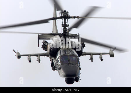 Ka-52 Alligator attack helicopter of Russian Air Force. Stock Photo