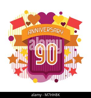Anniversary abstract background with ribbon and decorative elements Stock Vector
