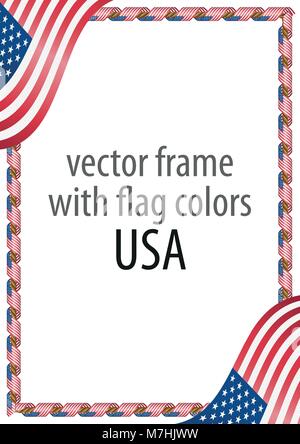 Frame and border of ribbon with the colors of the USA flag Stock Vector ...
