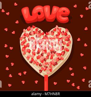 Greeting card with sweet candy. Concept can be used for Valentines Day, wedding or love confession message  Stock Vector