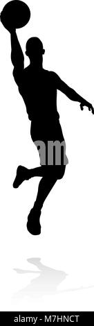 Silhouette Basketball Player Stock Vector