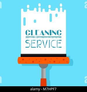 Housekeeping background with window cleaner. Image can be used on advertising booklets, banners, flayers, article, social media Stock Vector