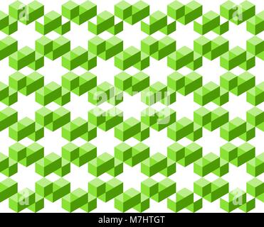 Abstract geometric pattern of green colors isolated on white background, arranged in star shapes- Vector illustration, EPS10. Stock Vector