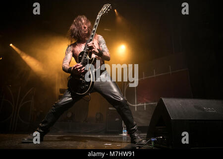 San Francisco, USA. 09th Mar, 2018. Arve 'Ice Dale' Isdal of Enslaved performs on March 9, 2018 at the Regency Ballroom in San Francisco, California. Credit: The Photo Access/Alamy Live News Stock Photo