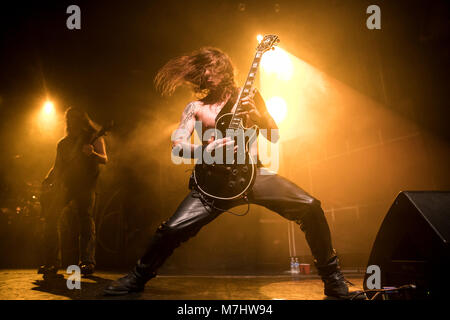 San Francisco, USA. 09th Mar, 2018. Arve 'Ice Dale' Isdal of Enslaved performs on March 9, 2018 at the Regency Ballroom in San Francisco, California. Credit: The Photo Access/Alamy Live News Stock Photo