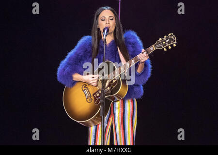 London, England. 10th March 2018,  KACEY MUSGRAVES  performs Her Headline set During Country To Country  at The O2 Arena on March 10th, 2018, London. England.© Jason Richardson / Alamy Live News Stock Photo