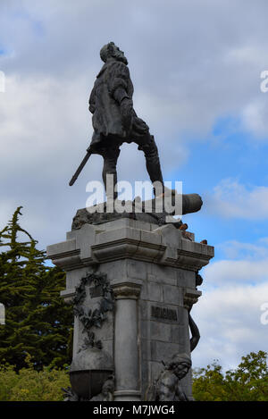 Memorial to Ferdinand Magellan in thw town of Punta Arenas, Chile Stock Photo