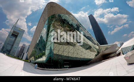 The Guangzhou Opera House is a newly constructed Chinese opera house in Guangzhou, Guangdong province, People's Republic of China. Stock Photo