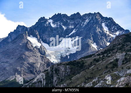 Mountain peaks in the Cordon Olguin, Torres del Paine National Park, Patagonia, Chile Stock Photo