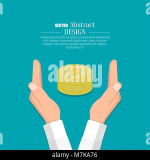 Concept of insurance of money. Investments and banking. A vector illustration in flat style. Stock Vector