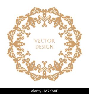 Vintage frame. Greeting card. Wedding invitation. Retro style. Vector logo template, labels and badges Stock Vector