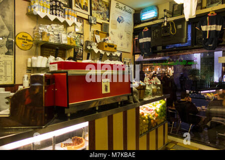 A Gaggia coffee machine at Bar Italia, Frith Street, London, UK Stock Photo