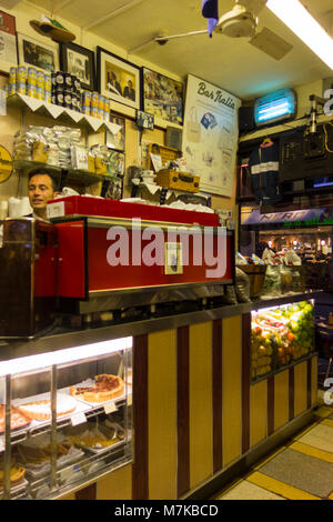 A Gaggia coffee machine at Bar Italia, Frith Street, London, UK Stock Photo