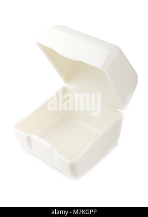 White plastic case closeup isolated on white background Stock Photo