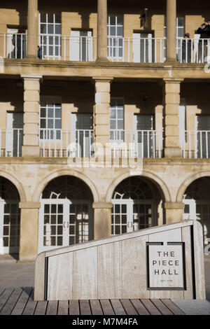 A view of the courtyard of The Piece Hall in Halifax, England Stock Photo